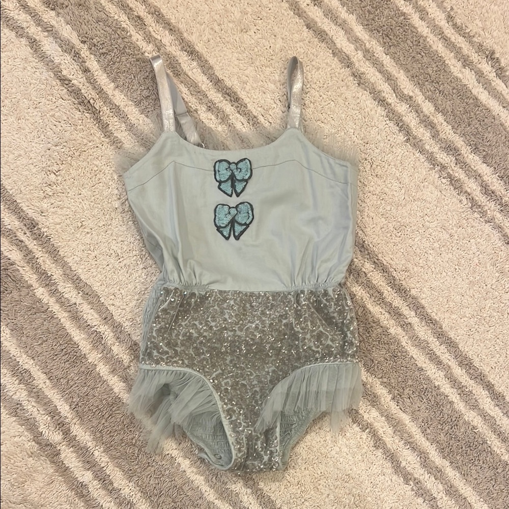 Kids One Piece with Bow Accents - Light Blue